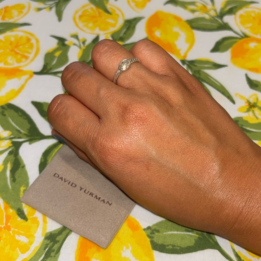 David Yurman Cable Collectibles Oval Ring with Diamonds